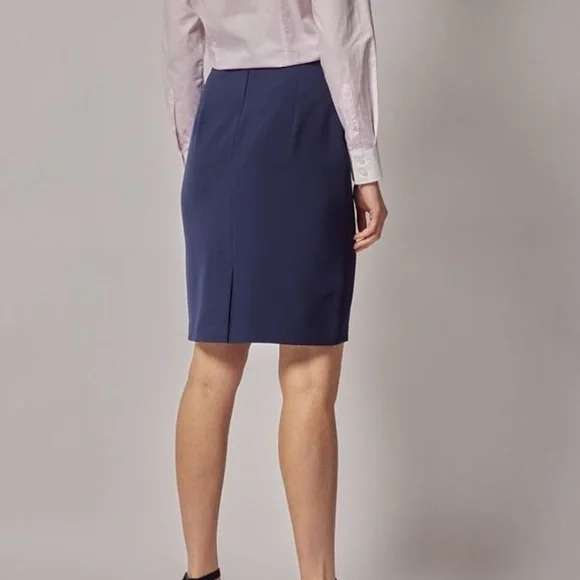 Pencil Elegant Navy Blue Women's Skirt Work Professional sz 4 perfect condition - Picture 2 of 9